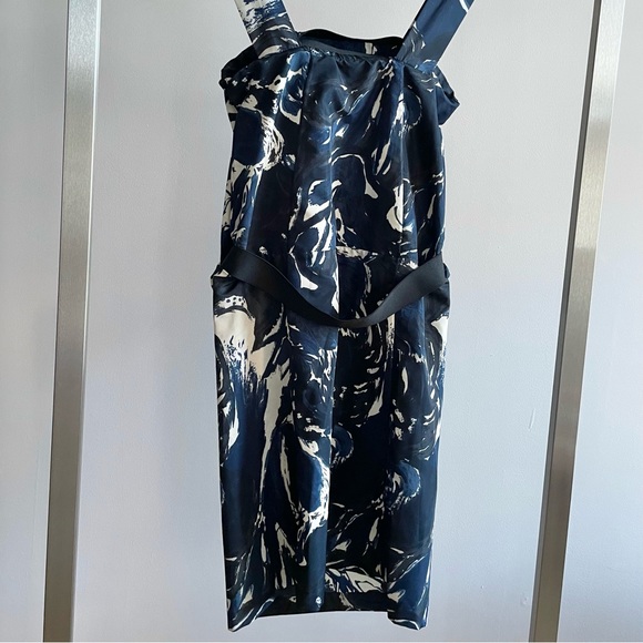 Marni Blue Abstract Print Taffeta Sleeveless Dress - Picture 3 of 4